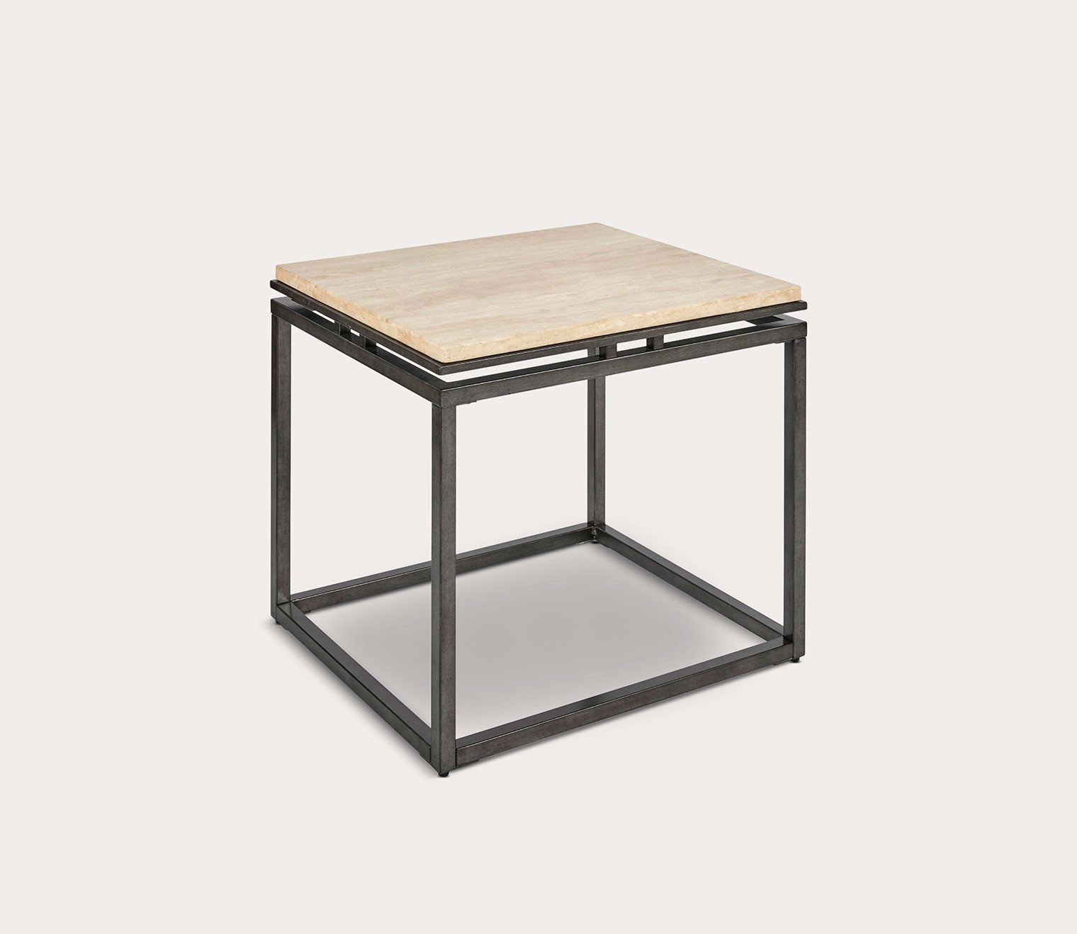 Koy Travertine Marble Square End Table by Madison Park