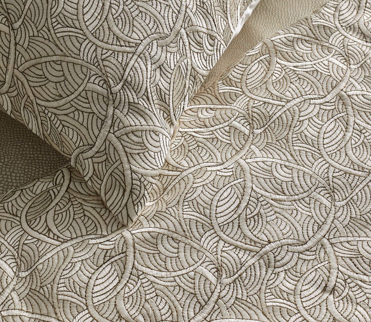 La Sirene Wave Embroidered Throw Pillow by Ann Gish