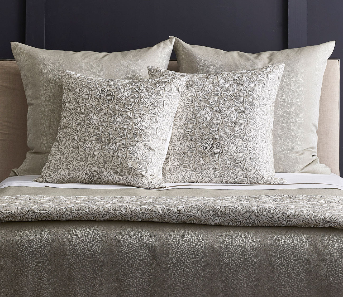 La Sirene Wave Embroidered Throw Pillow