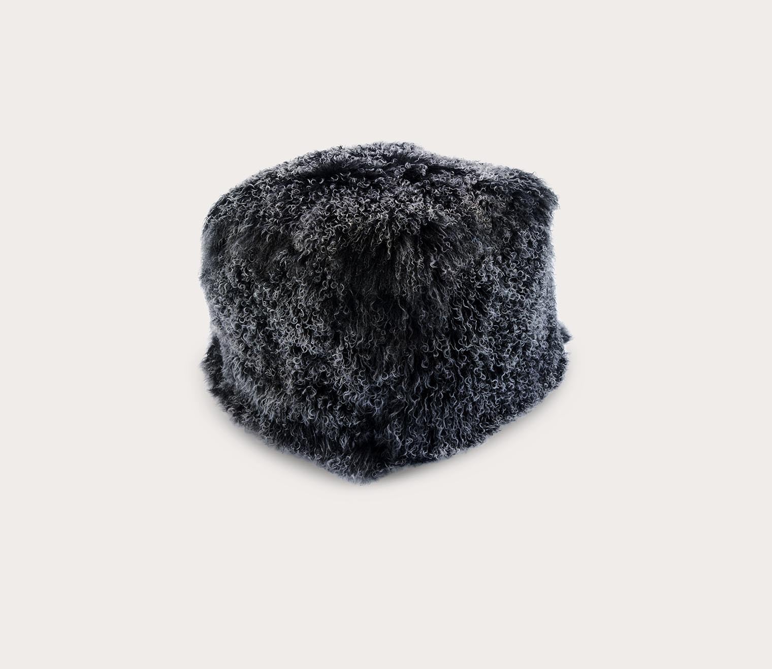 Lamb Fur Square Pouf by Moe's Furniture