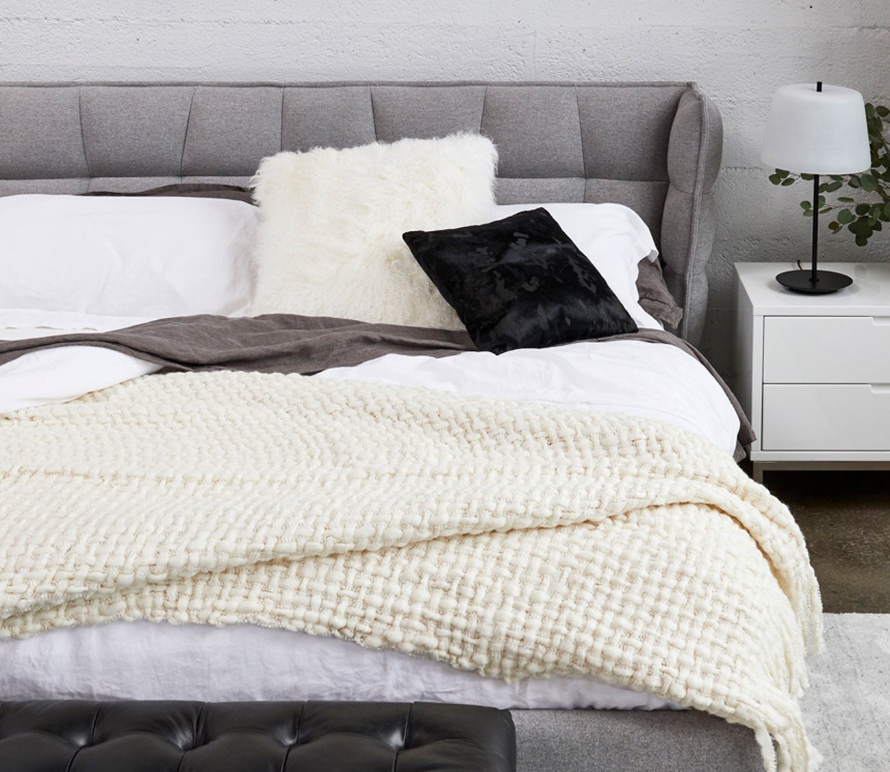 Lamb Fur Square Throw Pillow
