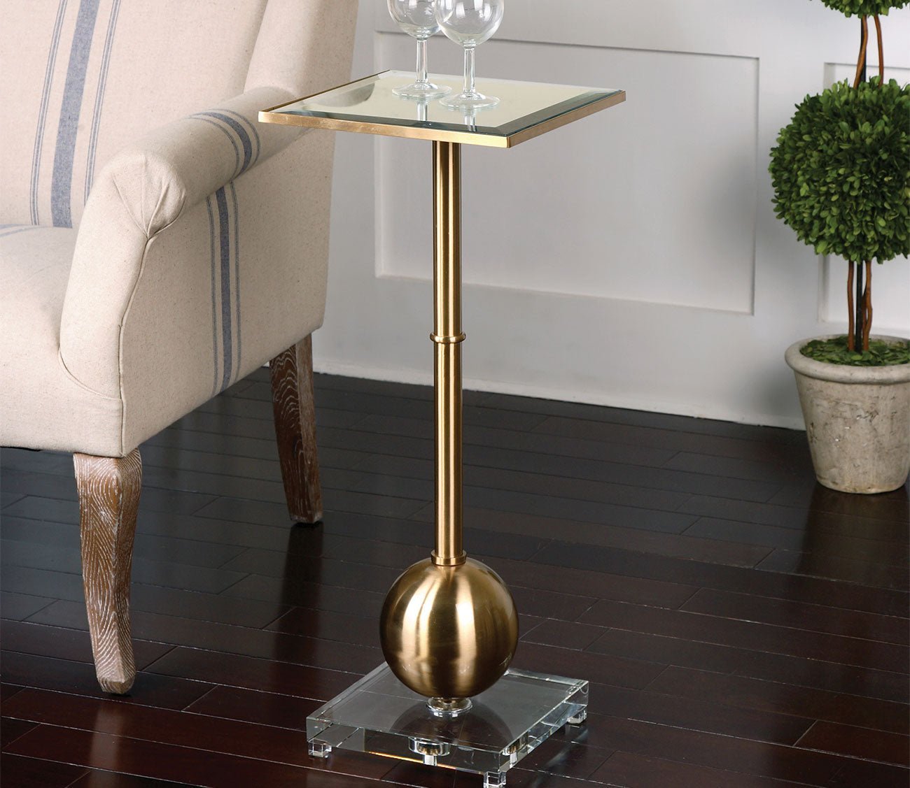 Laton Mirrored Accent Table