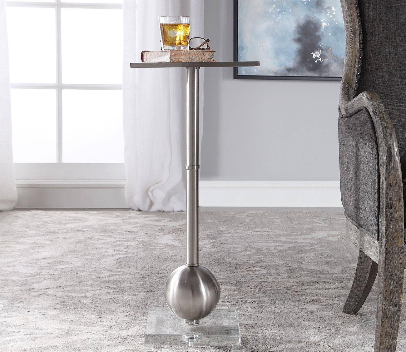 Laton Silver Accent Table