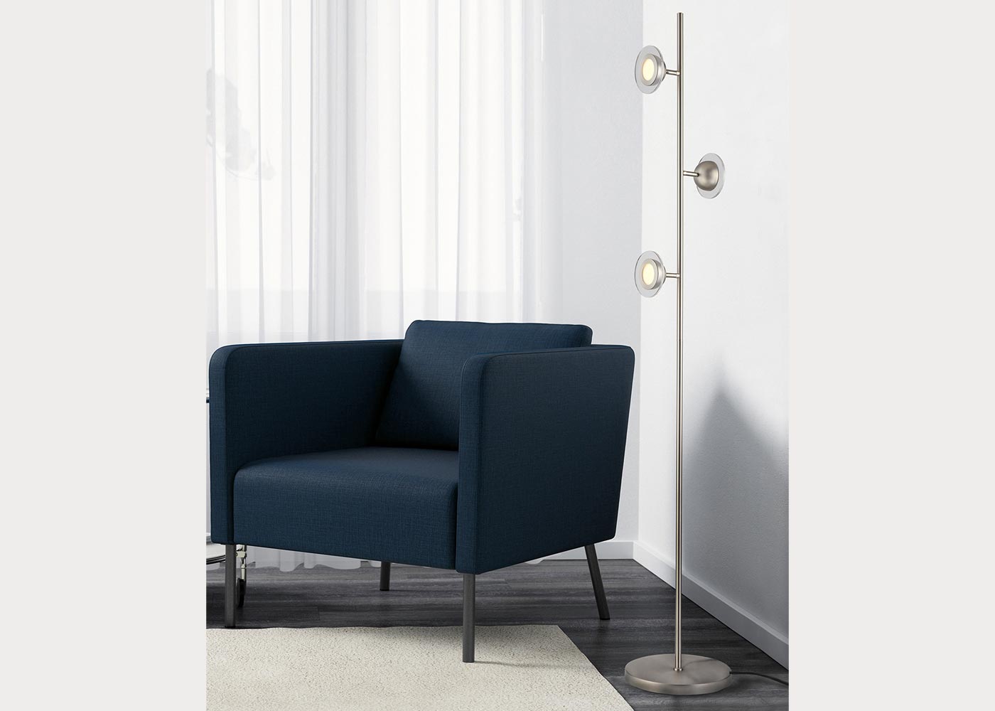 Laurel Satin Nickel Accent Floor Lamp by Nova Lighting