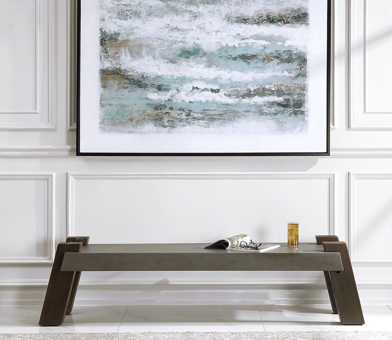 Lavin Industrial Concrete Bench by Uttermost