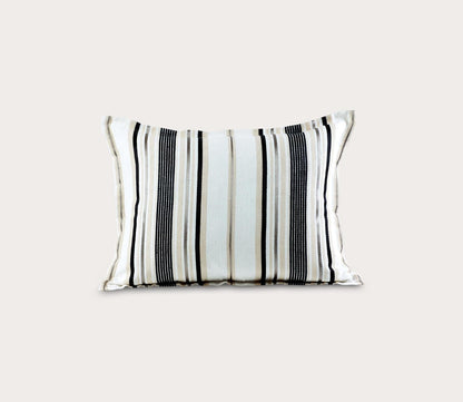 Le Stripe Natural Linen Throw Pillow by Ann Gish