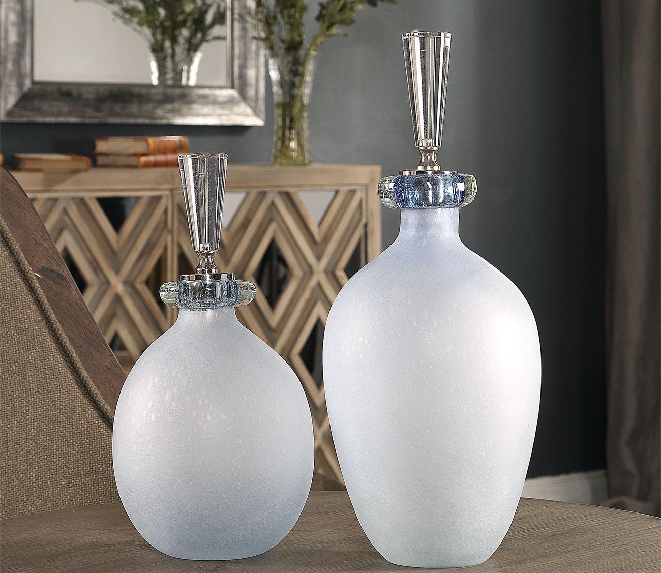 Leah Glass Bottles Set of 2