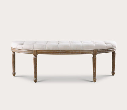 Leggett Tufted White Bench by Uttermost