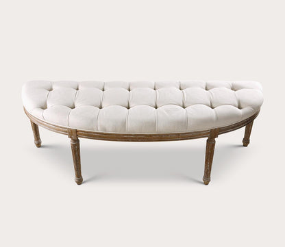 Leggett Tufted White Bench by Uttermost