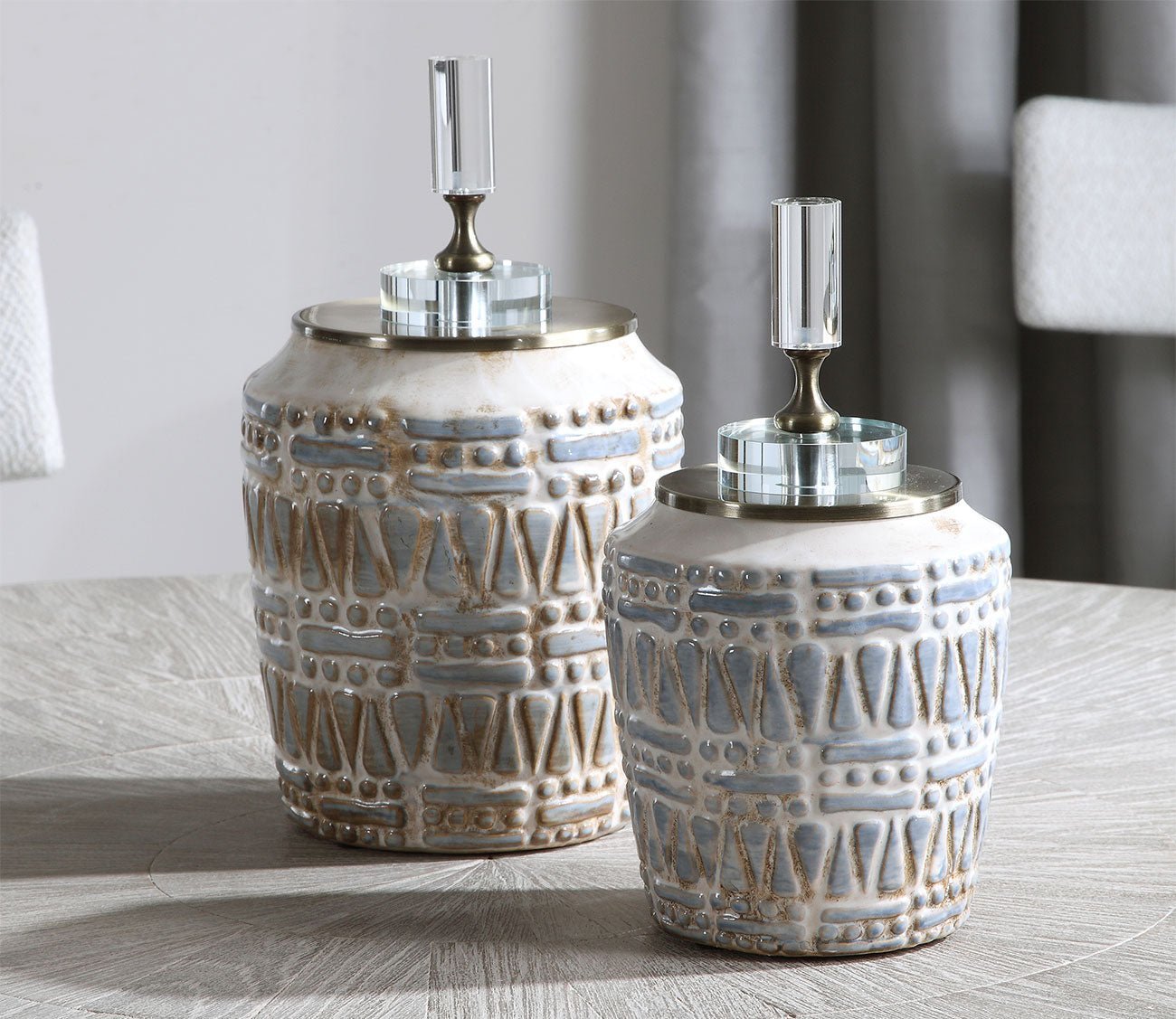 Lenape Ceramic Bottles Set of 2 by Uttermost