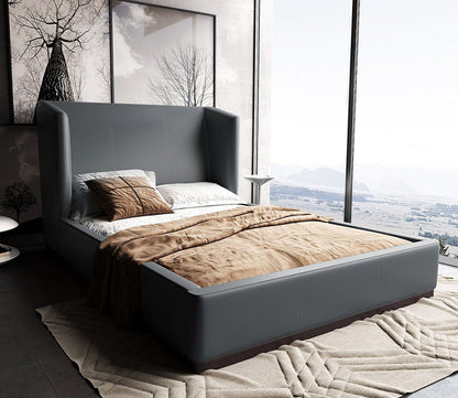 Lenyx Faux Leather Upholstered Wingback Bed by Manhattan Comfort