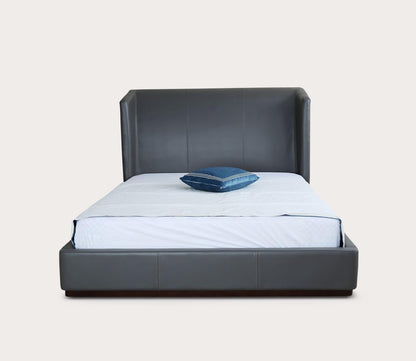 Lenyx Faux Leather Upholstered Wingback Bed by Manhattan Comfort