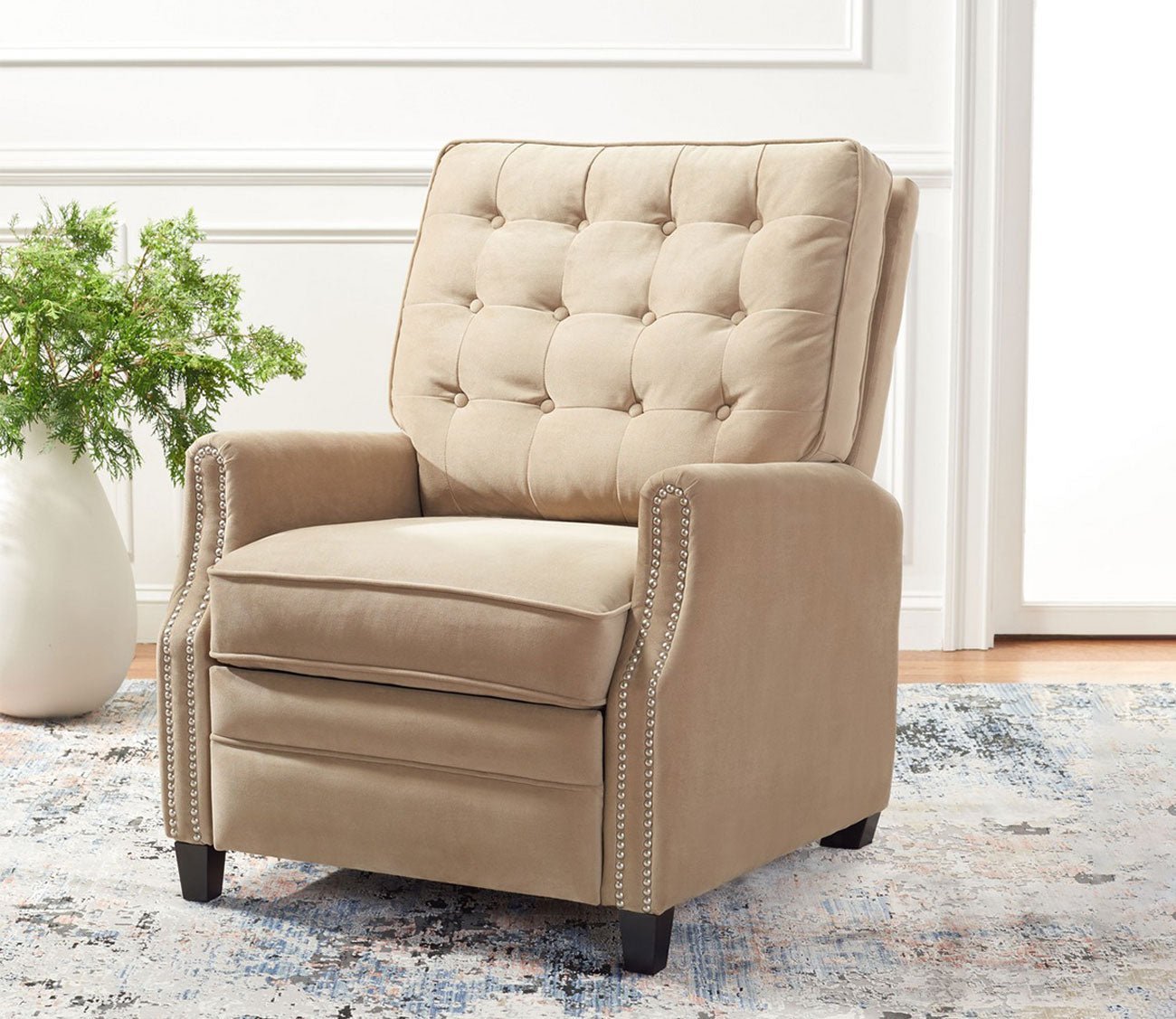 Leona Tufted Upholstered Manual Recliner Chair