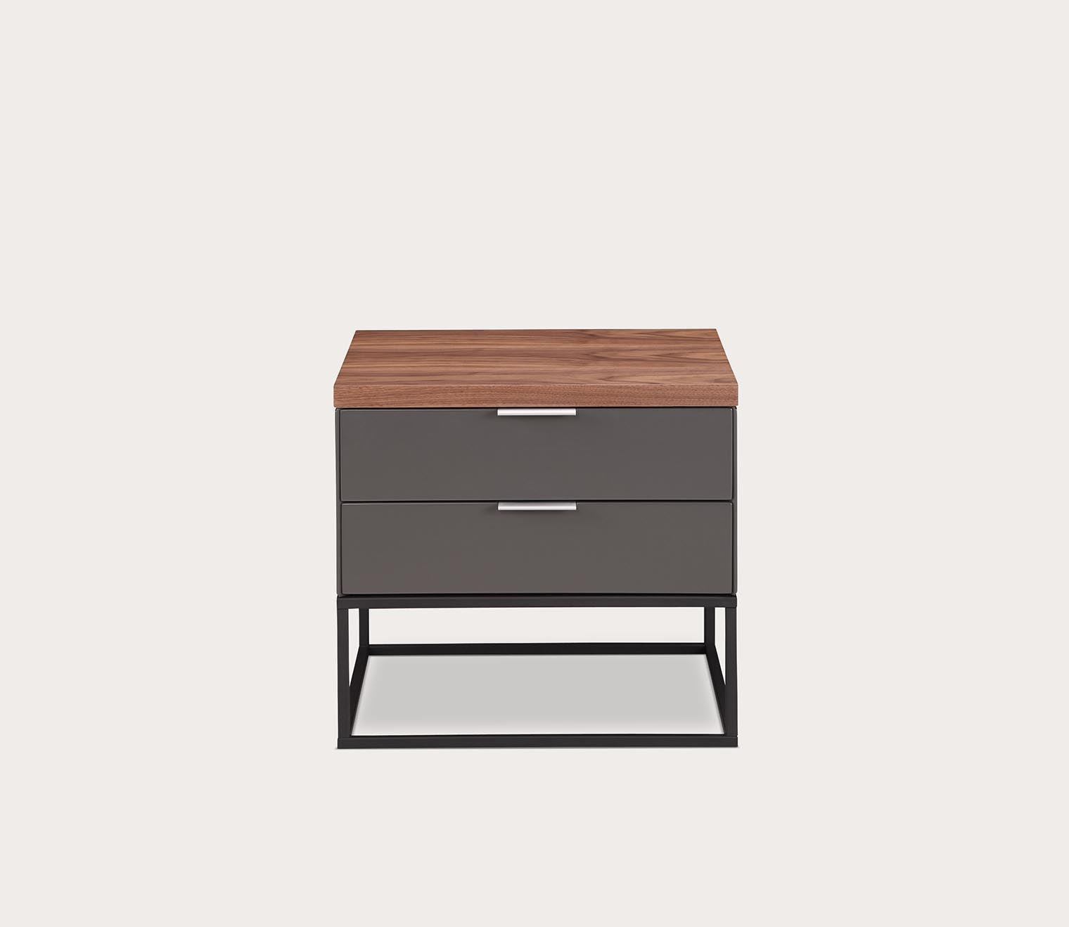 Leroy Dark Grey Wood 2-Drawer End Table by Moe's Furniture
