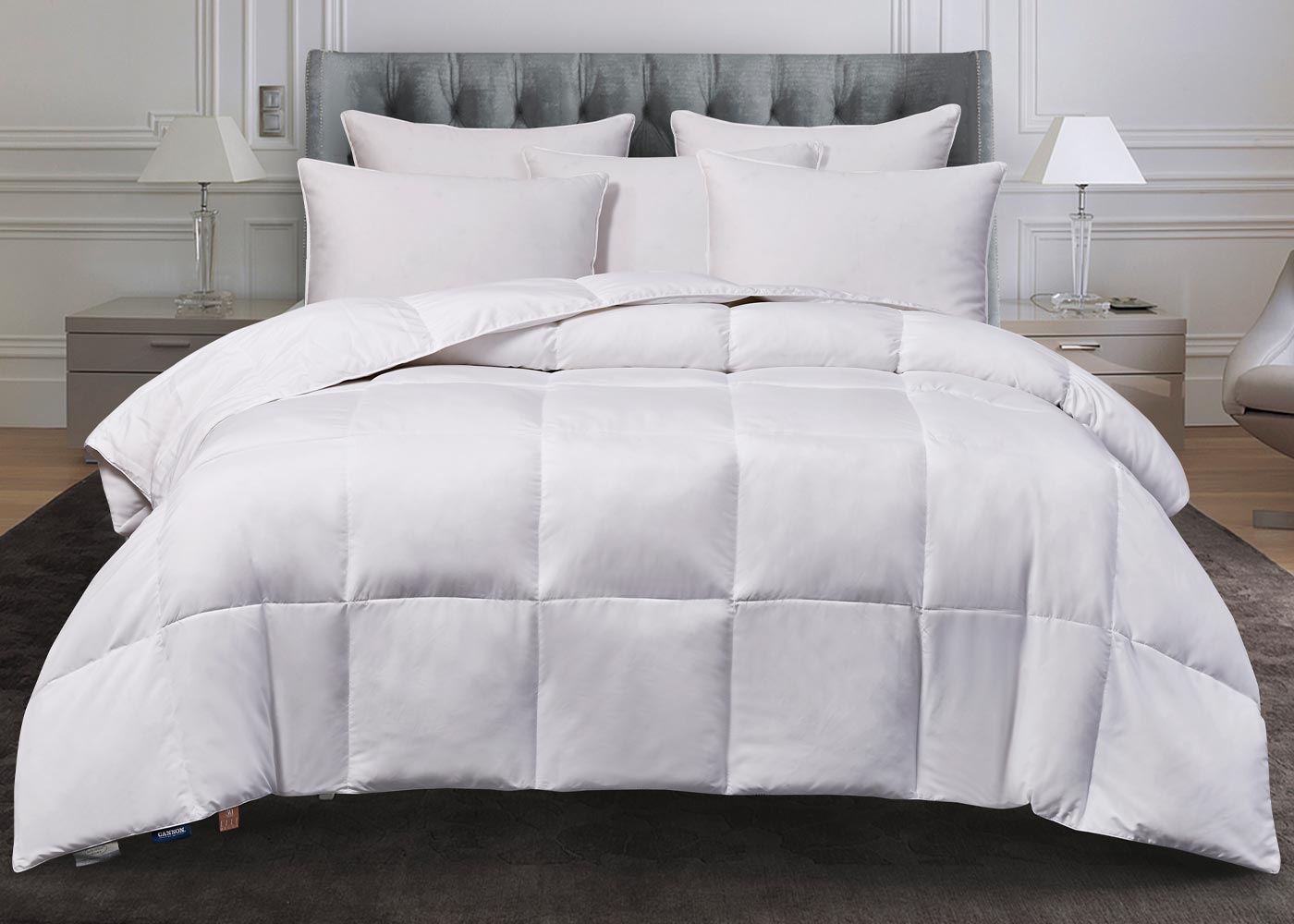 Light Warmth Microfiber White Goose Feather and Down Fiber Comforter