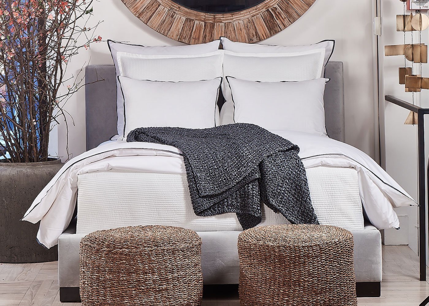 Linea Channel Quilted Coverlet and Euro Sham Set