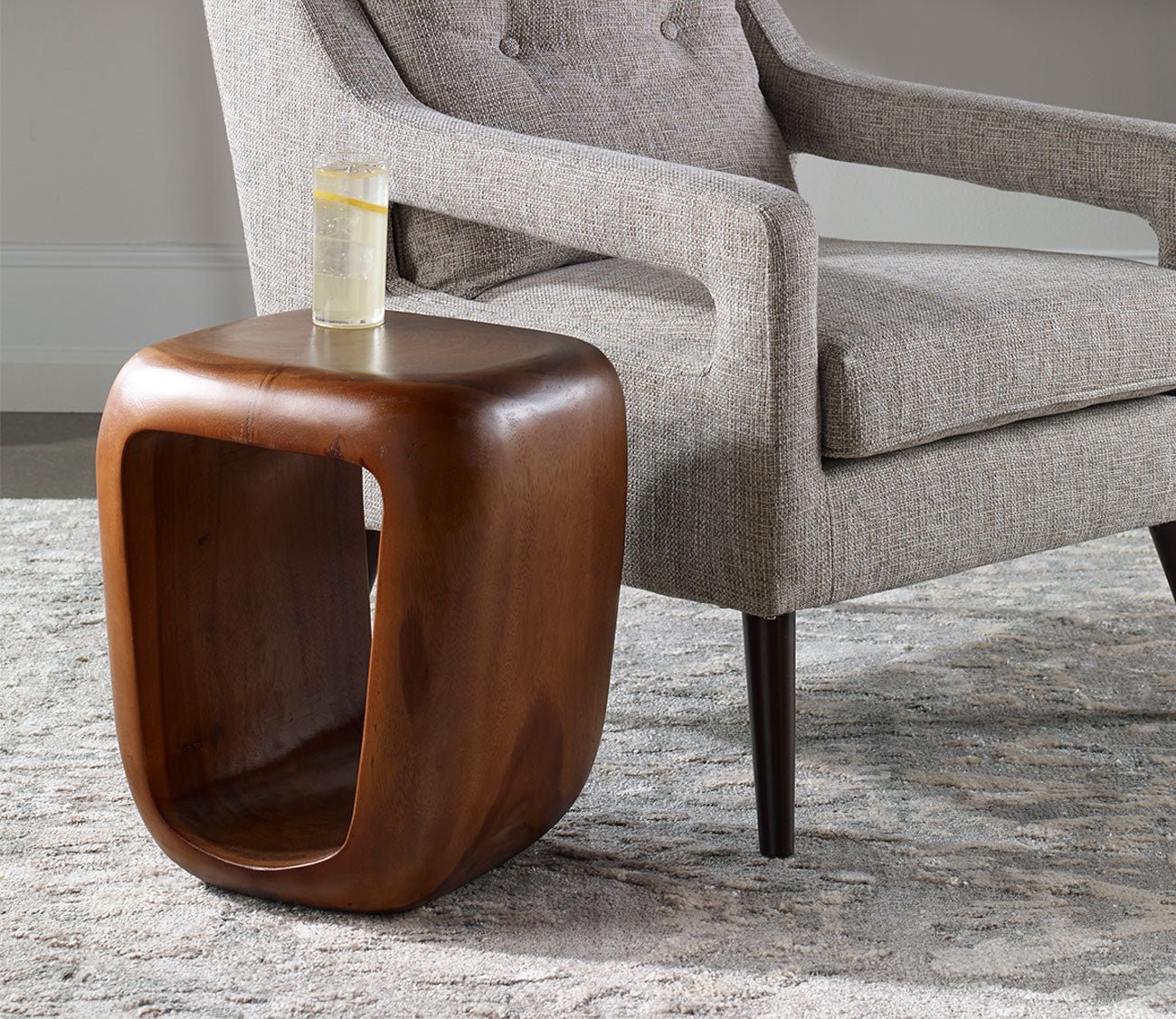 Loophole Wooden Accent Stool