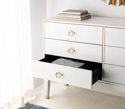 Lorna 6-Drawer White Wood Dresser by Safavieh