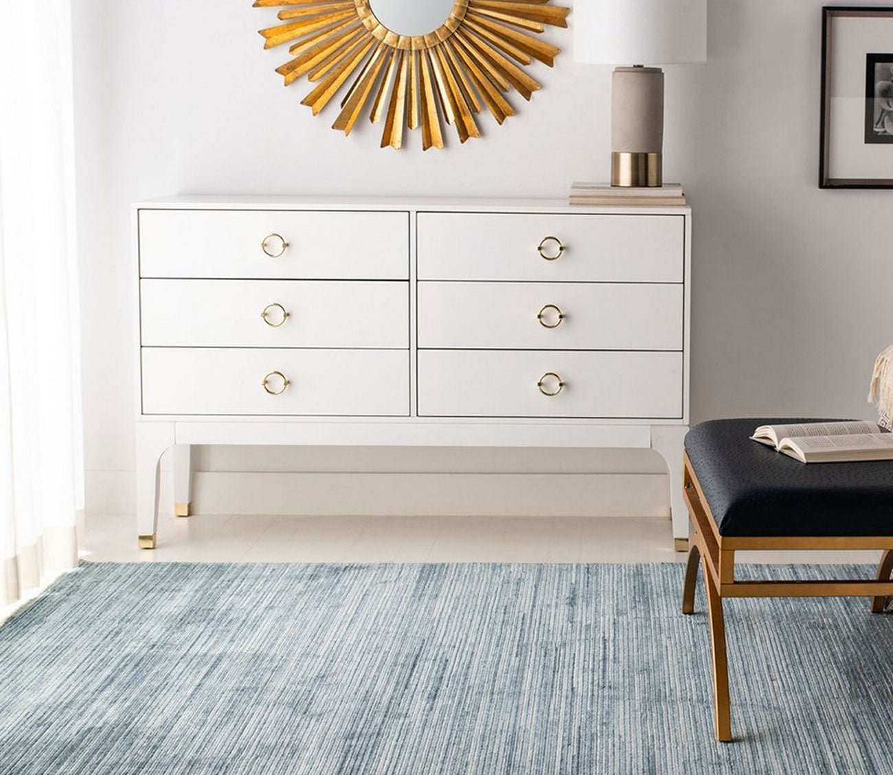 Lorna 6-Drawer White Wood Dresser