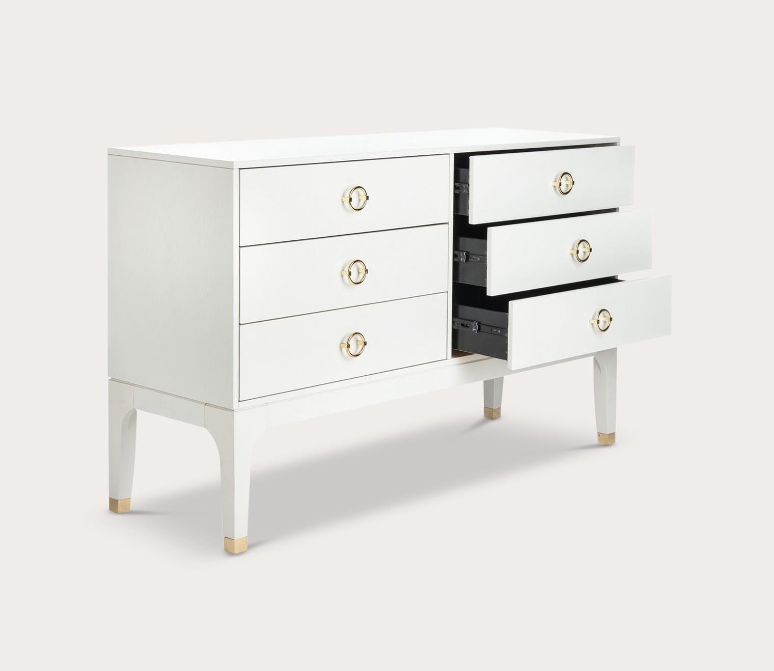 Lorna 6-Drawer White Wood Dresser by Safavieh