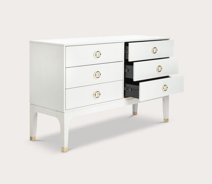 Lorna 6-Drawer White Wood Dresser by Safavieh