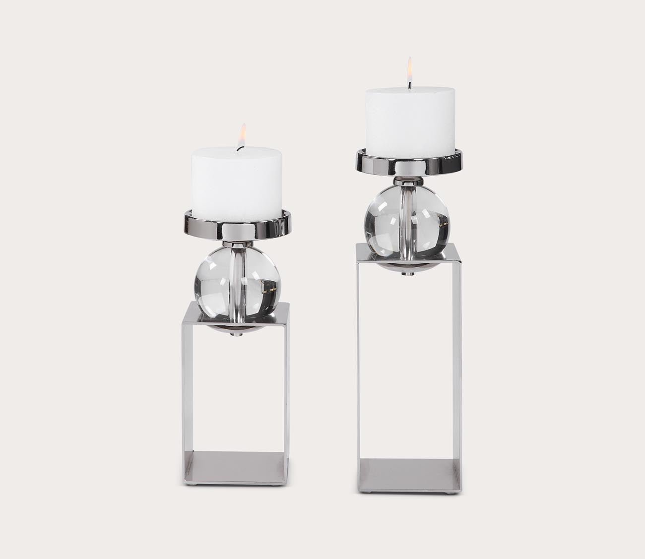 Lucian Nickel Candleholders by Uttermost