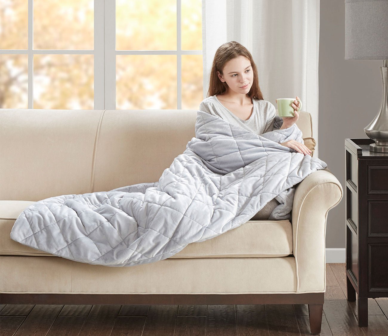 Luxury Quilted Faux Mink Weighted Blanket by Beautyrest