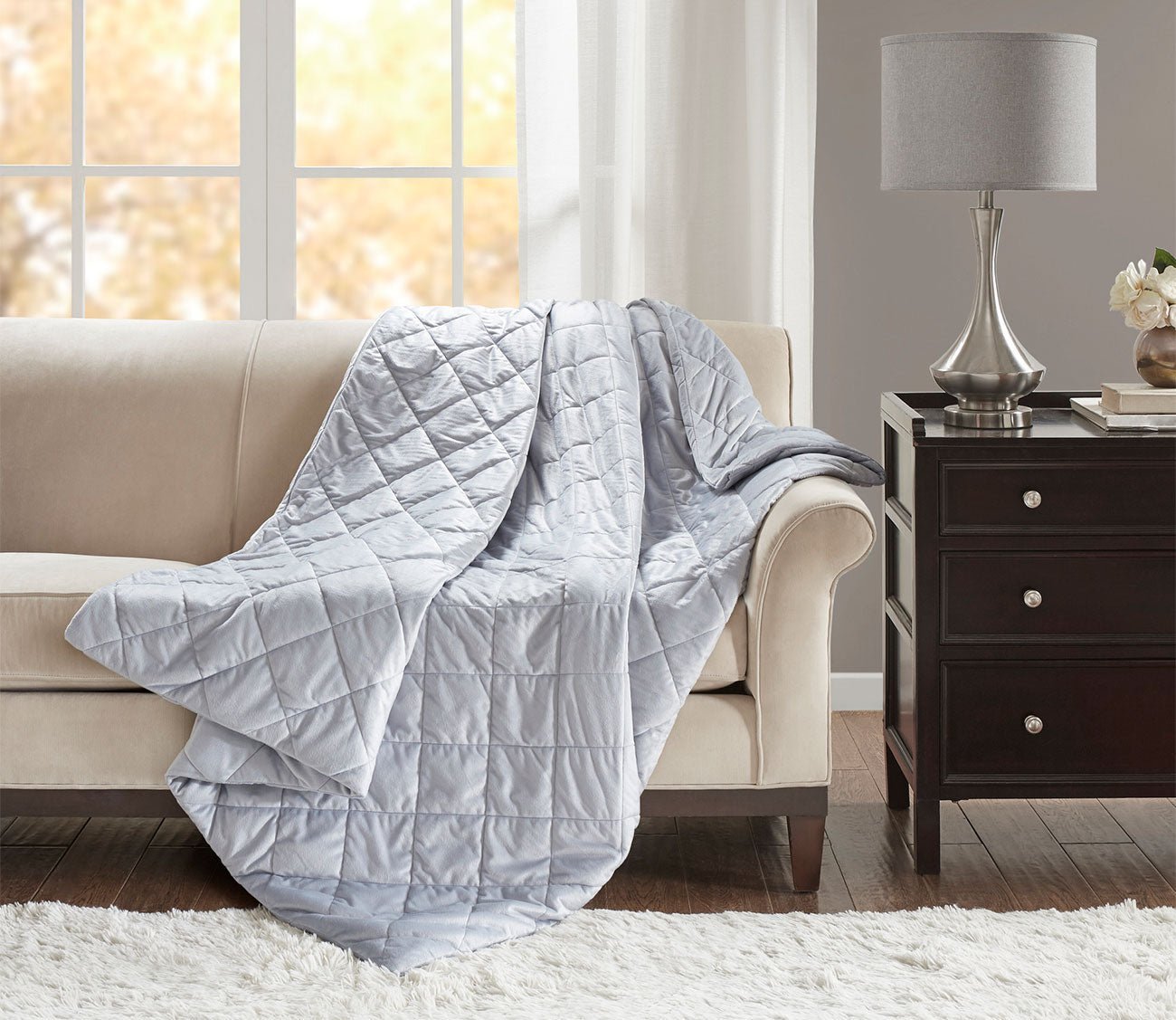 Luxury Quilted Faux Mink Weighted Blanket by Beautyrest