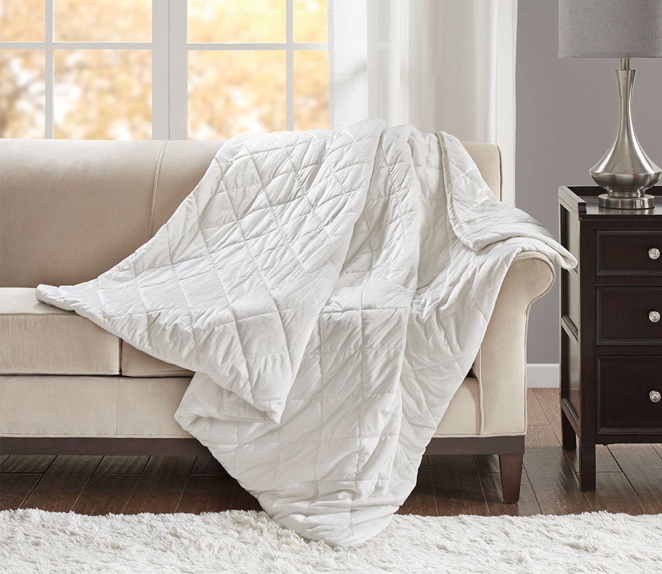 Luxury Quilted Faux Mink Weighted Blanket by Beautyrest