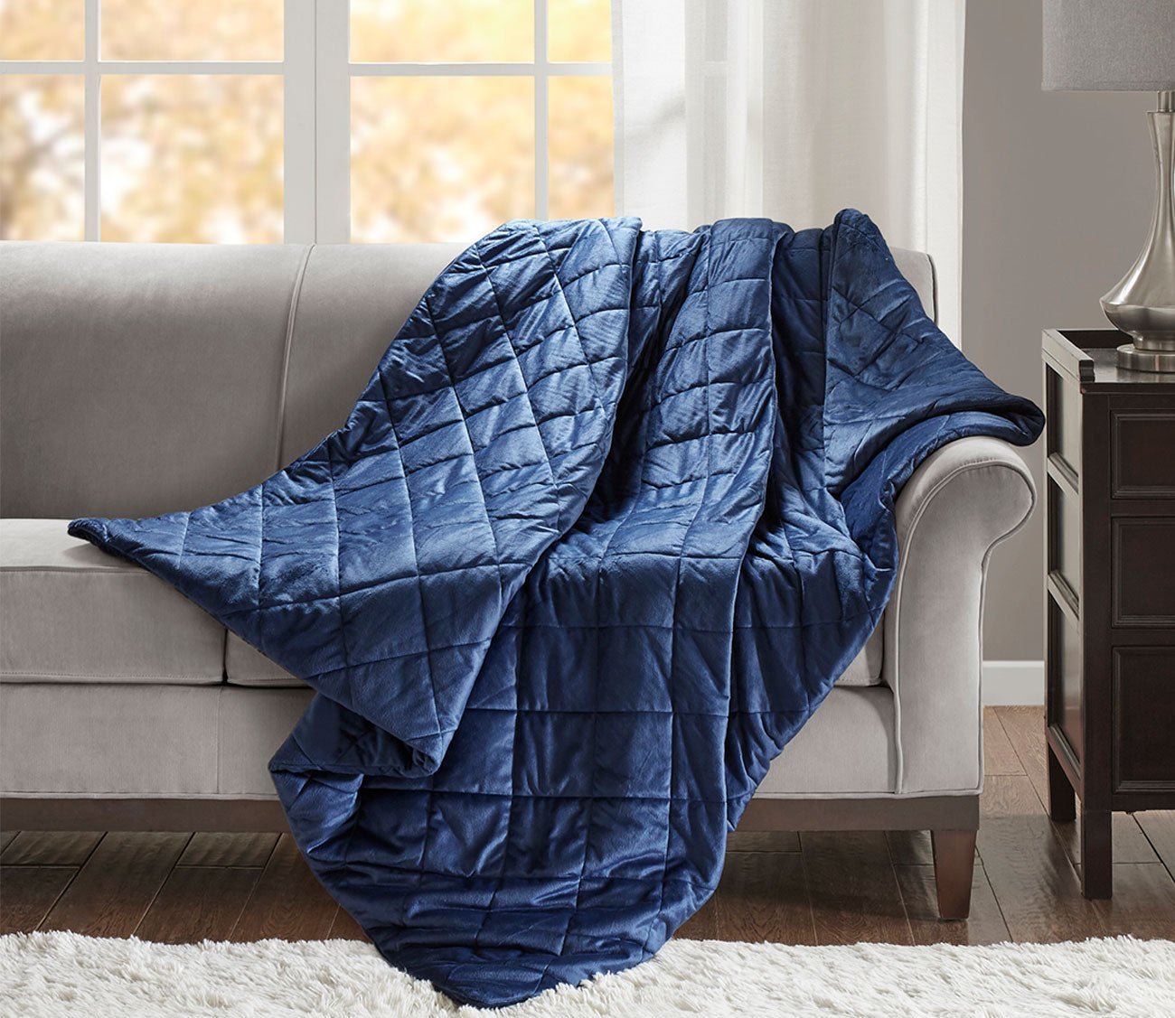 Luxury Quilted Faux Mink Weighted Blanket by Beautyrest