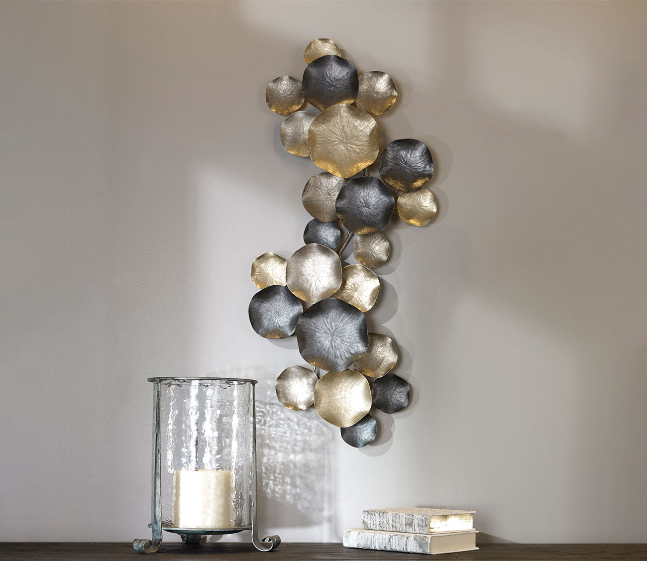 Lying Lotus Metal Candleholders by Uttermost