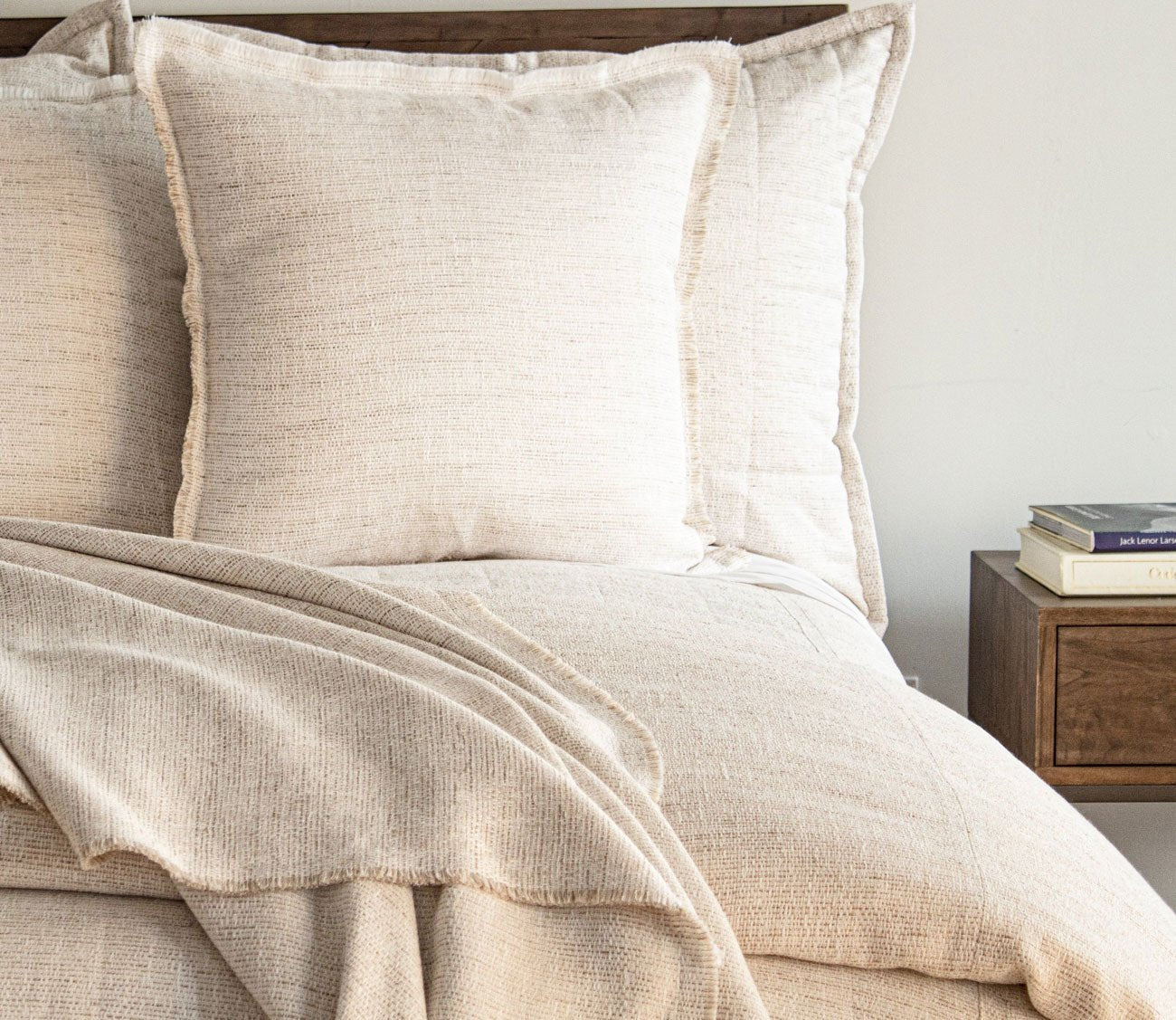 Macau Raw Edge Fringe Throw Pillow by Ann Gish