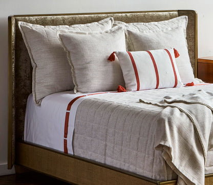 Macau Raw Edge Fringe Throw Pillow by Ann Gish