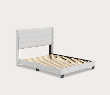 Madeira Wingback Linen Upholstered Platform Bed by Arkotec
