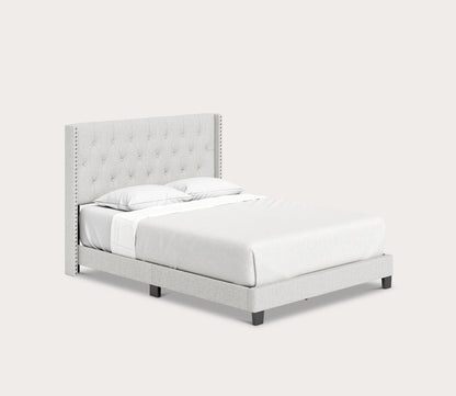 Madeira Wingback Linen Upholstered Platform Bed by Arkotec