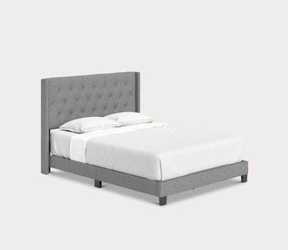 Madeira Wingback Linen Upholstered Platform Bed by Arkotec