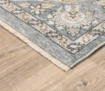 Maharaja Oriental Blue and Ivory Traditional Area Rug by Oriental Weavers