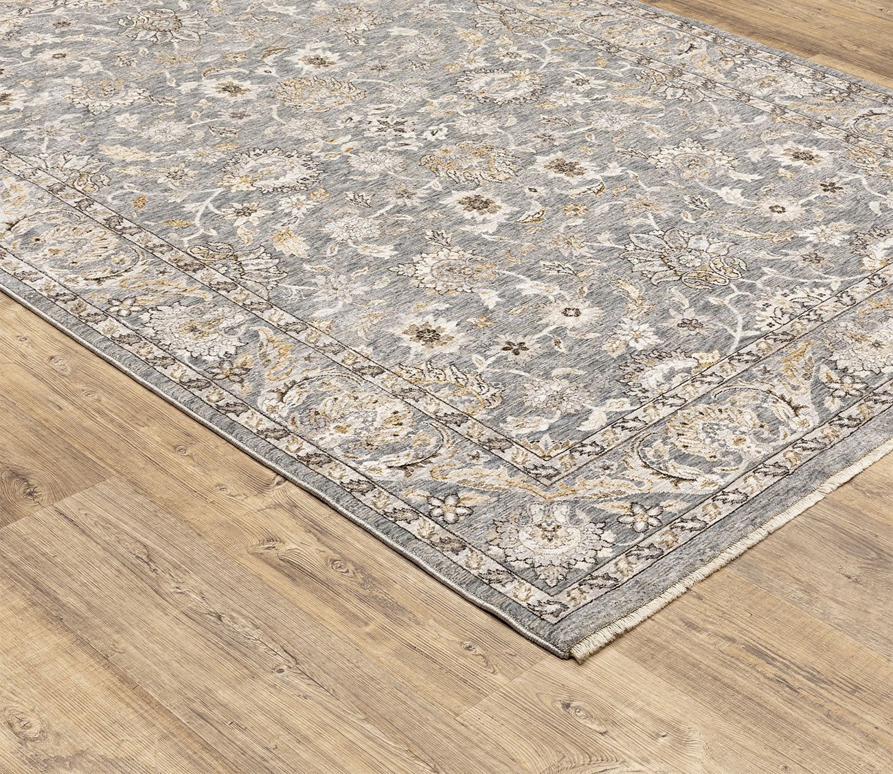 Maharaja Oriental Blue and Ivory Traditional Area Rug