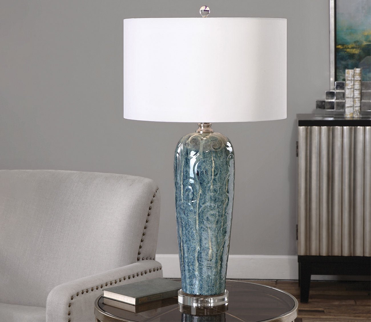 Maira Blue Ceramic Table Lamp
