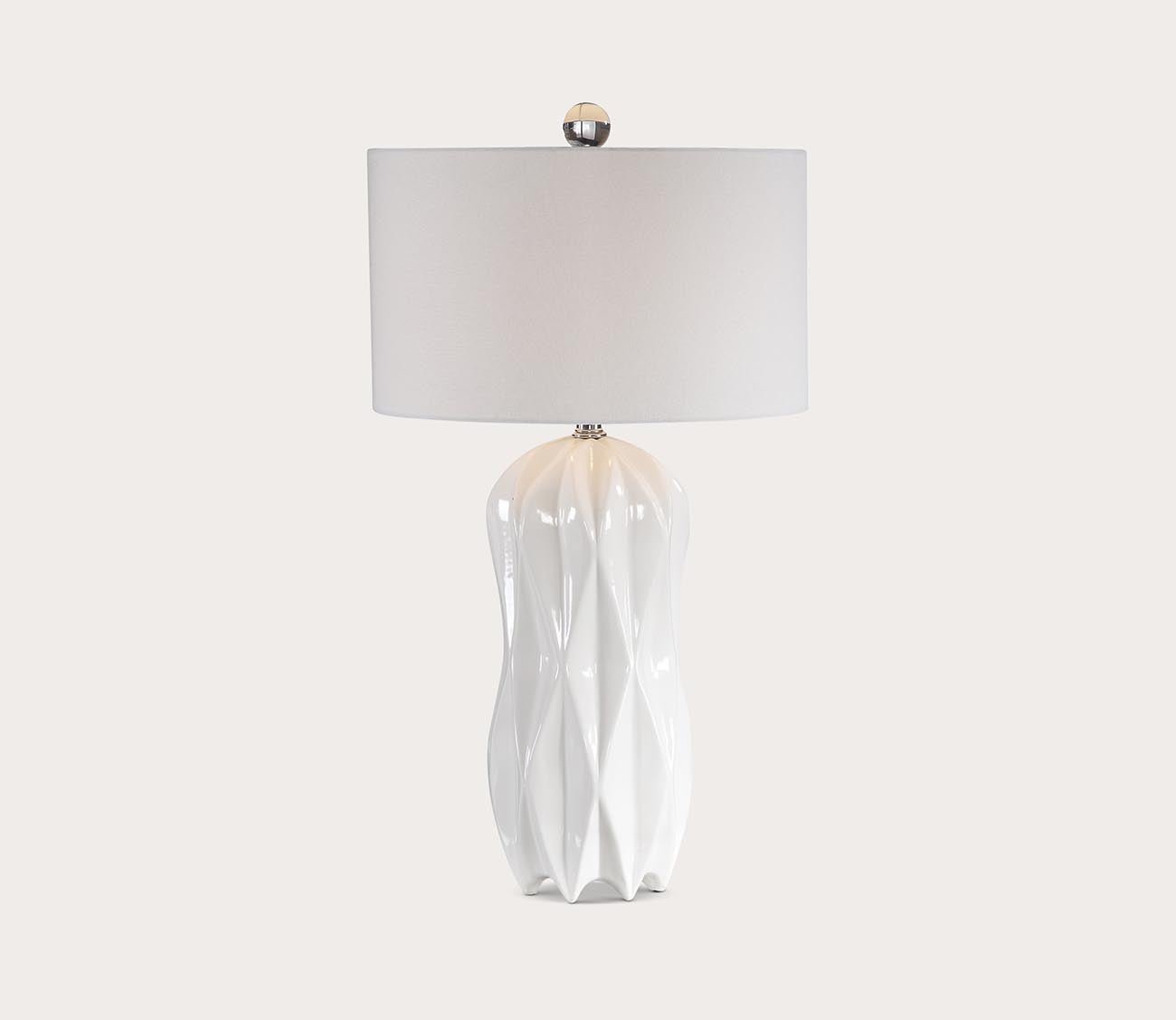 Malena Glossy White Table Lamp by Uttermost