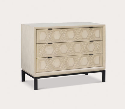 Malin Cream Geometric 3-Drawer Console Chest by Powell