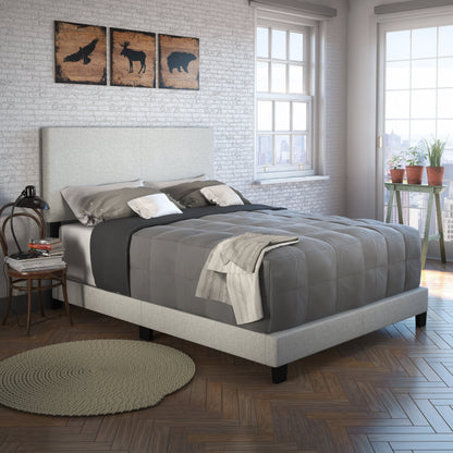 Malta Linen Fabric Upholstered Platform Bed by Arkotec