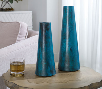 Mambo Blue Vases Set of 2 by Uttermost