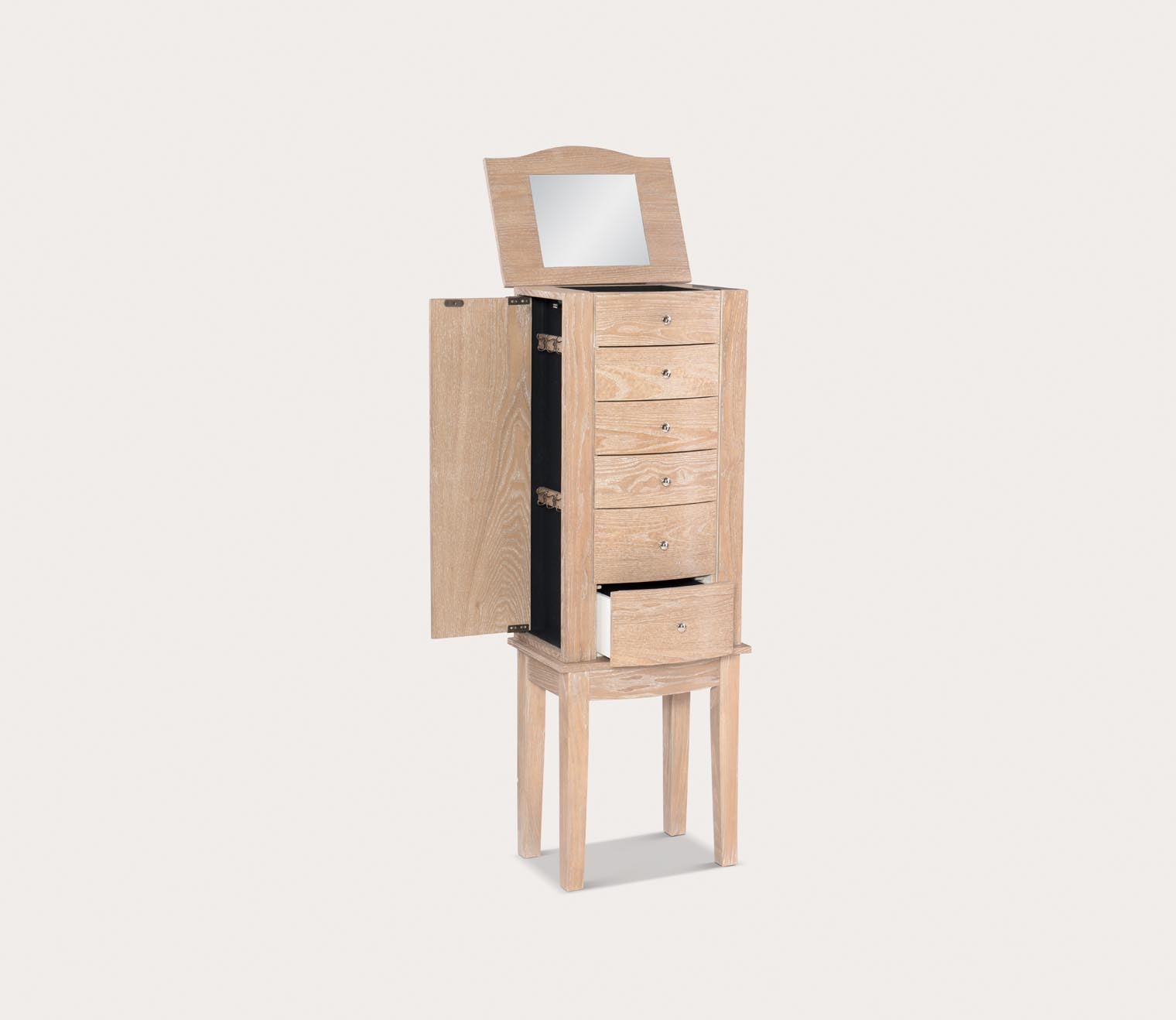 Marlot Natural Wood Jewelry Armoire by Powell
