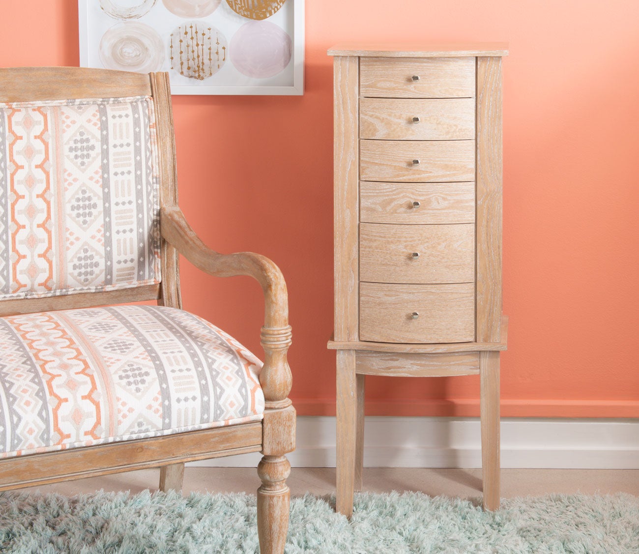 Marlot Natural Wood Jewelry Armoire