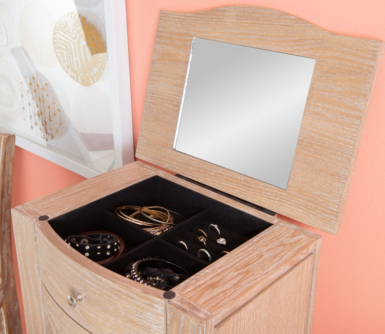 Marlot Natural Wood Jewelry Armoire by Powell