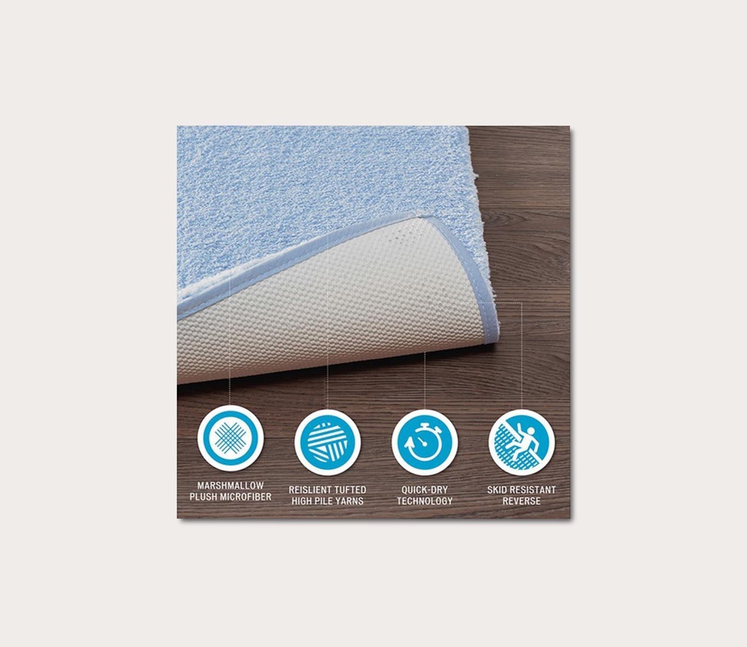 Marshmallow Memory Bath Rug by Madison Park Signature