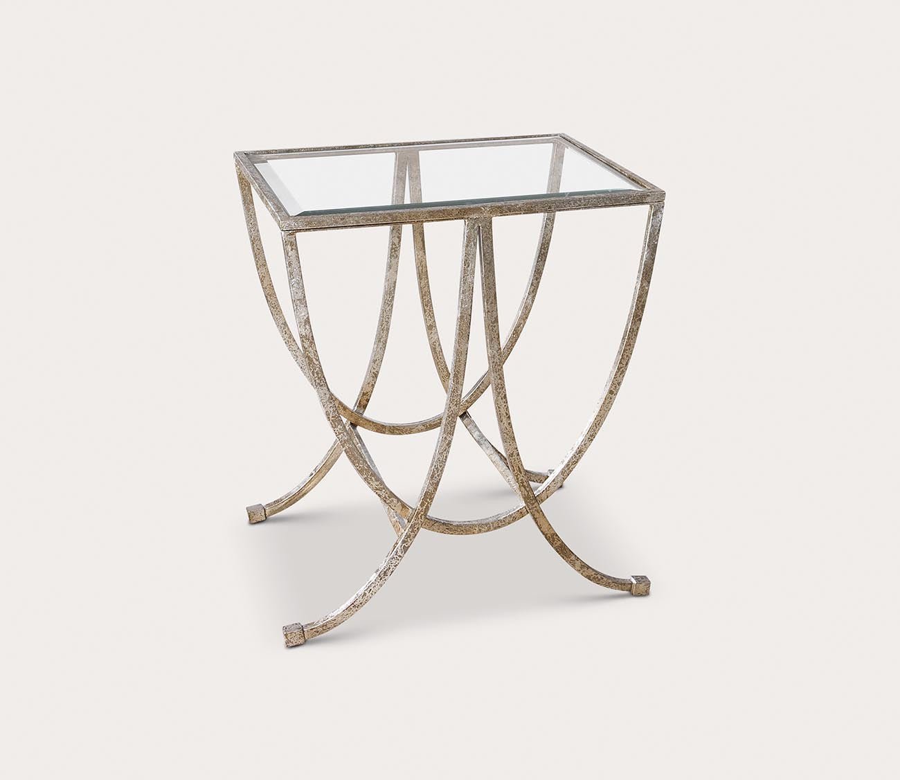 Marta Antiqued Silver Side Table by Uttermost