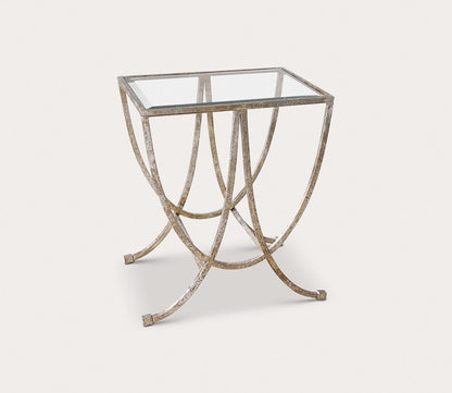 Marta Antiqued Silver Side Table by Uttermost