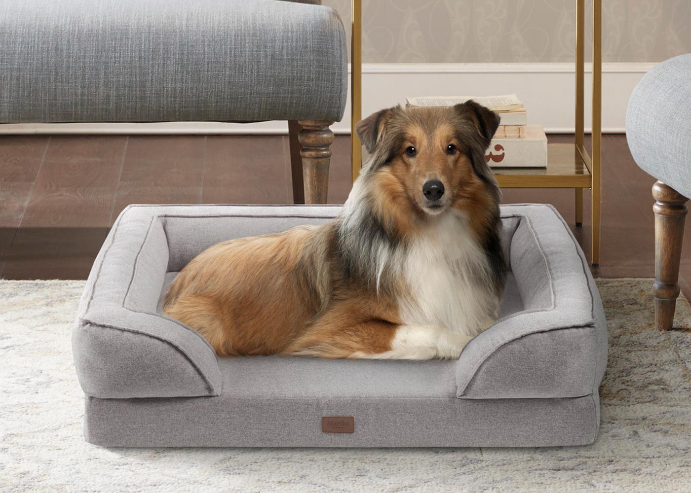 Martha Stewart Bella Memory Foam Grey Pet Bed